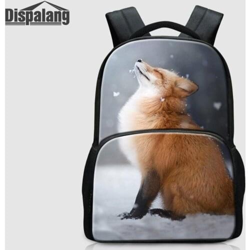 Fox Horse Lion Leopard Zoo Animals Printing Canvas Laptop Backpack Men Cool School Bags Boys Travel Daypacks Male Bookbag Rugtas