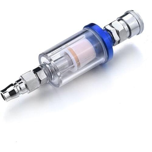 Air Compressor Spray Tool Oil Water Separator Trap Filter + Quick Connector