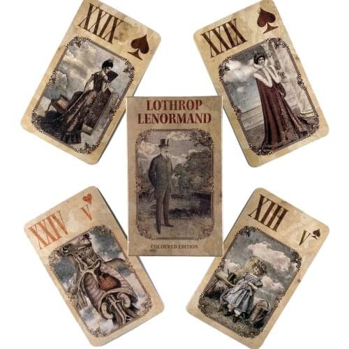 Lothrop Lenormand Oracle Cards Leisure Party Table Game High Quality Fortune-telling Prophecy Tarot Deck With Guide Book