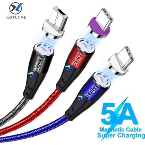 KSTUCNE Magnetic Micro USB Cable For Samsung Huawei Android Fast Charging Magnet Charger USB Type C Cable Mobile Phone Cord Wire