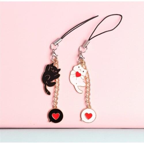 Cute Japanese Cat Mini Smart Phone Strap Lanyards for IPhone/Samsung/Xiaomi/Huawei Mobile Phone Strap Hang Rope Phone Decoration