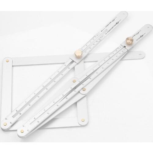 Multi Angle Measuring Ruler, Metal Angle Template Tool Universal Layout Measuring Ruler for Woodworking Builder, Craftsmen