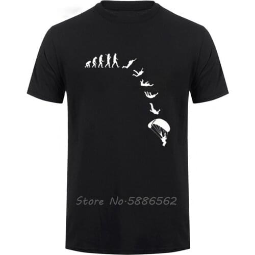 Go Skydiving Evolution T Shirt Funny Birthday Gift For Men Male Summer Short Sleeve O-Neck Casual Streetwear Cotton T-Shirt Tee