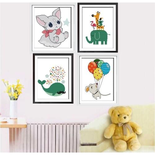 Joy sunday Needlework DIY Cross stitch Sets For Embroidery kits 14ct 11ct Printed Cotton Thread Cartoon series Cross-Stitching