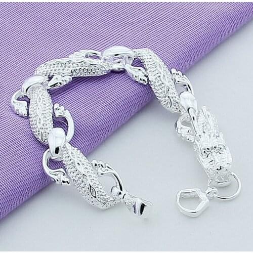 New Trendy White Chinese Dragon Chain Bracelets For Men Fashion Jewelry Pulseira Male