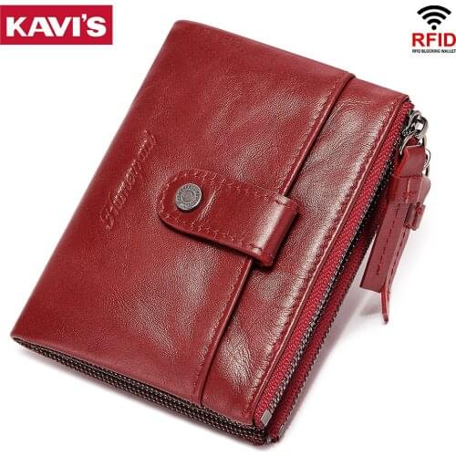 New Fashion Wallet Short Wallet Leather Womens Purse Zipper&Button Purse Red Small Lady Coin Purse Mini Pocket Money Bag Hot