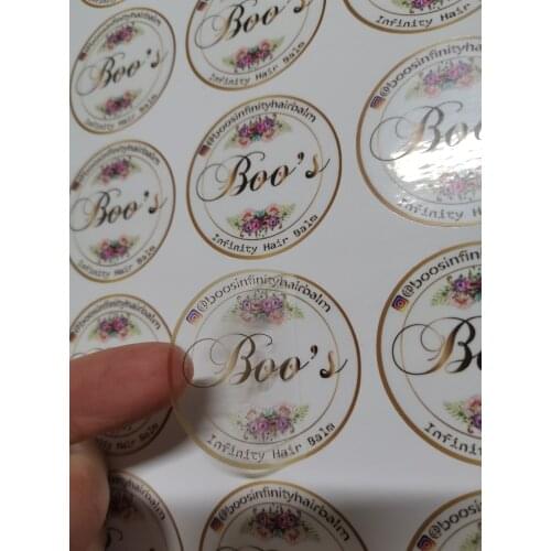 35MM Clear Transparent Round /Square Personalized Waterproof Stickers Label