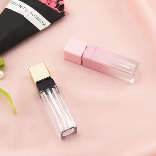 20/40pcs Square Lip Gloss Tubes Plastic Lip Balm Tube Container Gold/Pink Refillable Bottles Empty Lipgloss Bottle