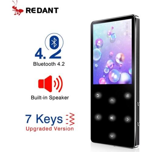 REDANT Bluetooth MP3 Player hifi lossless mini music player with fm radio speaker headphones, sport MP 3 portable metal walkman