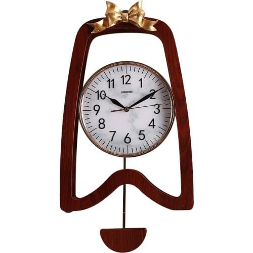 Simple and Individual Creativity of New Wall Clock Household Decoration Solid Wood Wall Clock Pendulum silent quartz clock