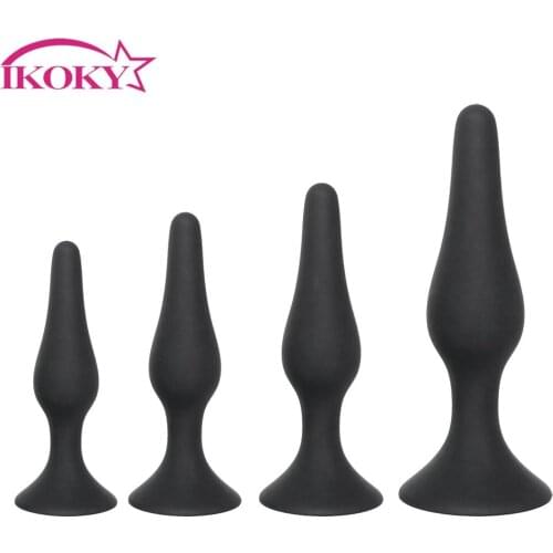 IKOKY Silicone Prostate Massager Butt Plug for Beginner Erotic Toys Black Anal Sex Toys for Men Women Anal Plug Adult Products