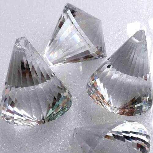 Glass Art Crystal Chandelier Lamp Prisms Pendant 30mm 40mm DIY Jewelry Faceted