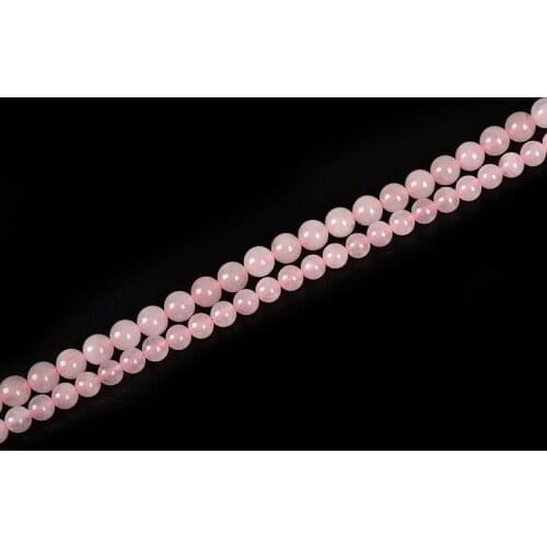 Light Pink 4/6/8/10/12/14mm Crystal Rose Quartz Beads Making Chain Necklace 15inch Valentines Day Gifts H269