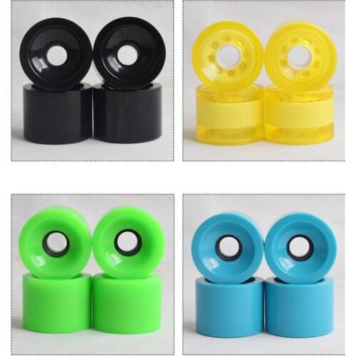 Multi Color High Elasticity 78A Street Brushing Soft Wheel Road Sports Long Board Scooter PU Wheel Skateboard 4pcs Wheels