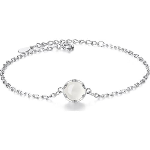 Utimtree Simple 925 Silver Charm Bracelets & Bangles For Women Wedding Gift Adjustable Bracelet Pulseira Feminina Wholesale