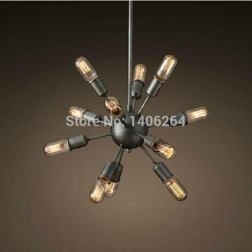 Loft Rural Vintage Industrial 12 Head Artificial Satellite Iron Spider Edison Pendant Lamps Lights for Hallway Store Club Cafe