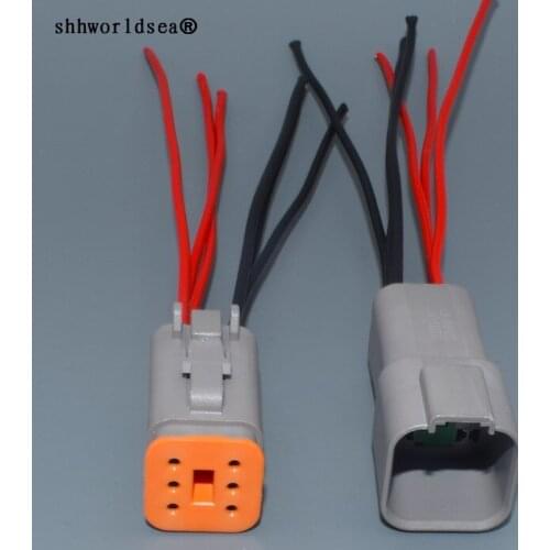 Worldgolden 6 Pins Male Female Electrical Wire Waterproof Connector Plug DT06-6S DT04-6P 22-16AWG