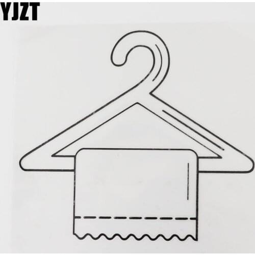 YJZT 14.1CM×12.5CM Towel Hanger Car Sticker Bathroom Supplies Vinyl Decal Black/Silver 13E-0079