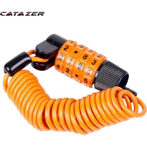 Bicycle Combination Lock Portable 4 Digits MTB Road Bike Lock Codes Changeable Compact Size 1.2M Cable Zinc Alloy Body