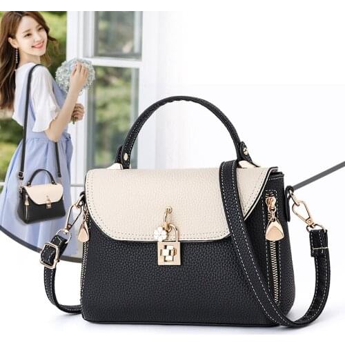 Ladies bag new fashion casual handbag Small square bag Korean version of the shoulder bag Messenger bag jinsuo 22X10X17cm