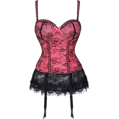 Women Sexy Solid Corset Underwear Bra Lace Up Body Shaper Bustier Overbust Breathable Lace Mesh Floral Slim Corselet Dresses