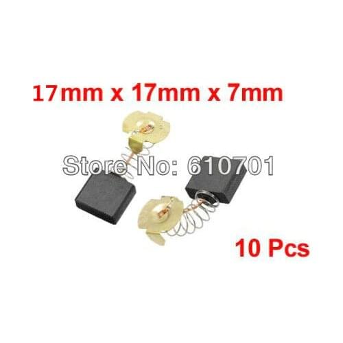 10pcs Springs Type Electric Motor Graphite Carbon Brushes 7x17x17mm Wires Power Tool Hammer Saw Drill Grinder 3/11"x43/64"x3/4"
