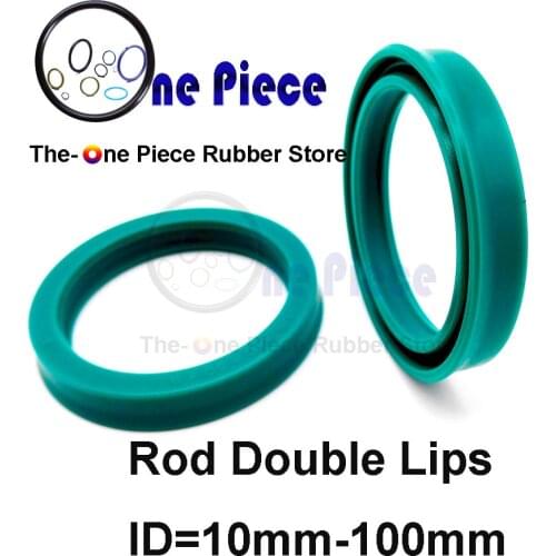 20pcs a lot UR ID=10-100 mm Double lips U seal Hydraulic cylinder Rod U-ring type BS Polyurethane PU Rubber with a lip R2 buffer