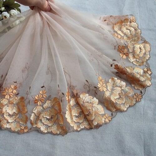2Y/Lot Diy Craft Mesh Embroidery Lace , Embroidered Tulle Lace Trim Sewing Fabric Clothing Accessories