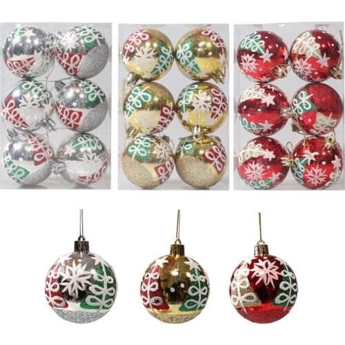 45BE 6 Pcs Variety of Op-tions Hangable Design Christmas Ball Ornaments for Wedding