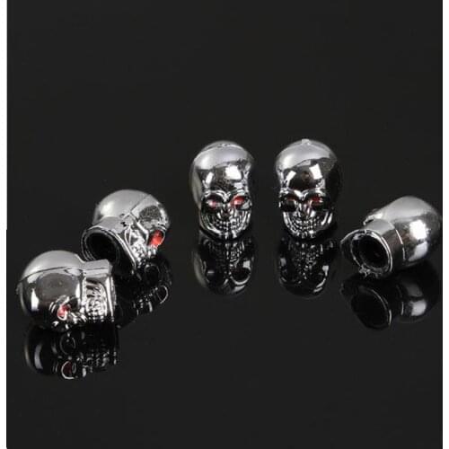 5Pc Skull Tyre Tire Wheel Car Auto Valves Cap Dust Stem Cover BicycleMotocycle