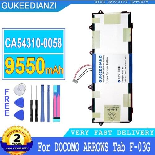 9550mAh GUKEEDIANZI Battery For DOCOMO ARROWS Tab F-03G For CA54310-0058 Tablet Big Power Bateria