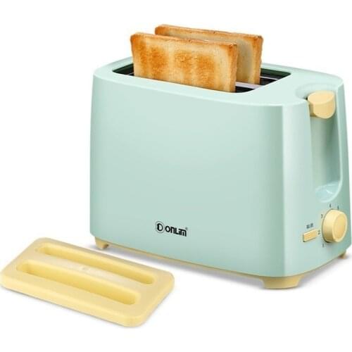 2 Slice Automatic Breakfast Toaster Quick Heating Bread Baking Tool Home Breakfast Toaster 500W