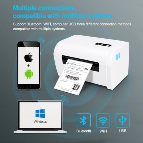 Bluetooth And USB Thermal Barcode Label Printer With Holder– Compatible Ebay Etsy Shopify 4×6 Shipping Stiker Paper