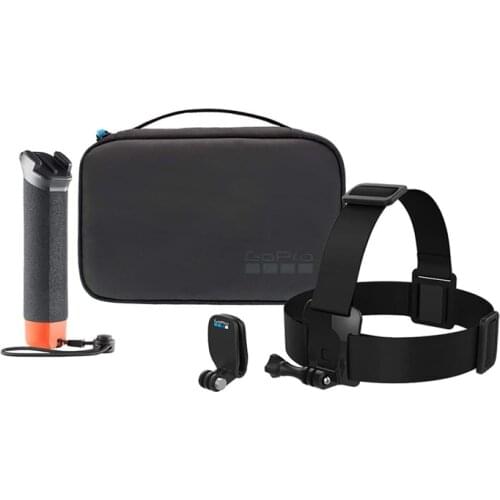 GoPro The Floating Hand Grip + Head Strap + QuickClip and Compact Case GoPro Accessory Adventure Kit for All GoPro Cameras