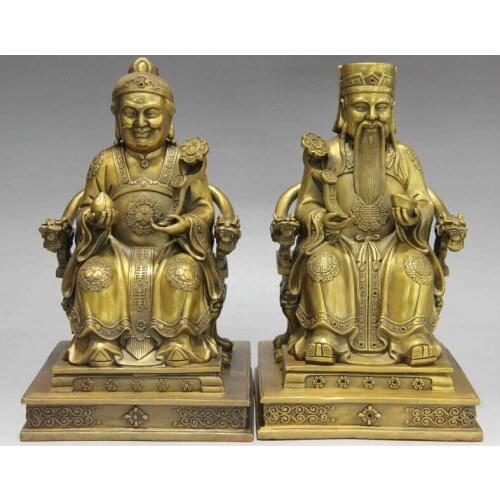 China Folk Pure Brass Copper Seat Tu Depo Tu JI Cong Earth Of God Mother Buddha