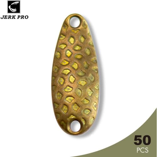 JERK PRO 50PCS 3.6g Brass Hammered Trout Spoon Blanks Tackle Craft Salmon Pike Fishing Accessories Custom Lures