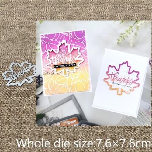 XLDesign Craft Metal Cutting Dies stencil mold Thanks Leaf Shaker decoration scrapbook Album Paper Card Craft Embossing die cuts