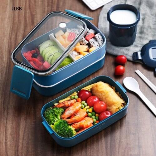 Japanese style Multi-layer lunch box food container storage Portable Leak-Proof bento box for kids with Soup Cup Breakfast Boxes