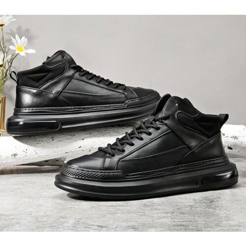 Yomior Handmade Fashion Men Real Leather Shoes Spring Black Lace-Up Breathable Dress Vintage Loafers Luxury Designer Sneakers
