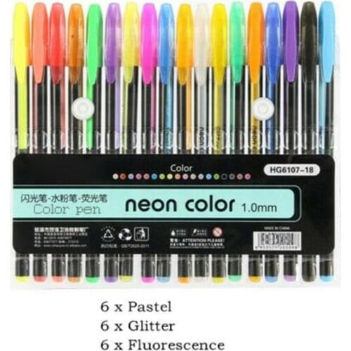 New Hot Highlighter Glitter Pen Pastels Metal Gel Pen Set for Painting Drawing