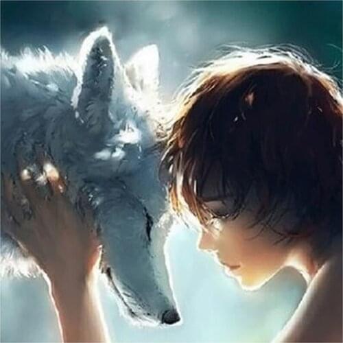 New Arrivals 5D DIY Full Round Diamond Painting Beauties & Wolves Cross Stitch 3D Embroidery Rhinestone Mosaic Home Decor Y1600