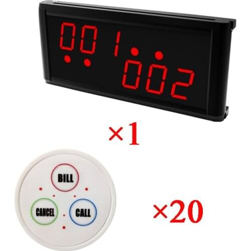 Restaurant Waiter Pager System K-236 + K- D-3 communication equipment for restaurant (1 display monitor+20 table button)