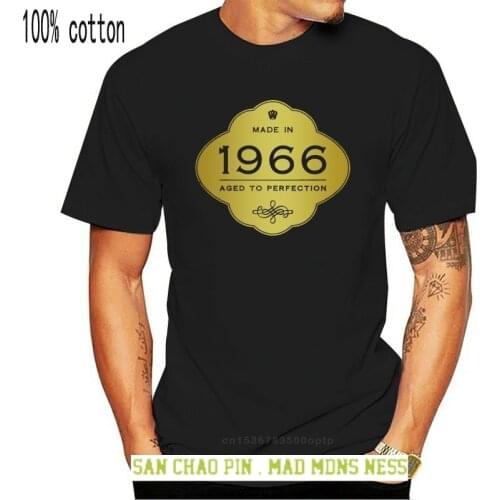 Made In 1966 - Aged to Perfection 50th Birthday Gift T-Shirt Golden Sign