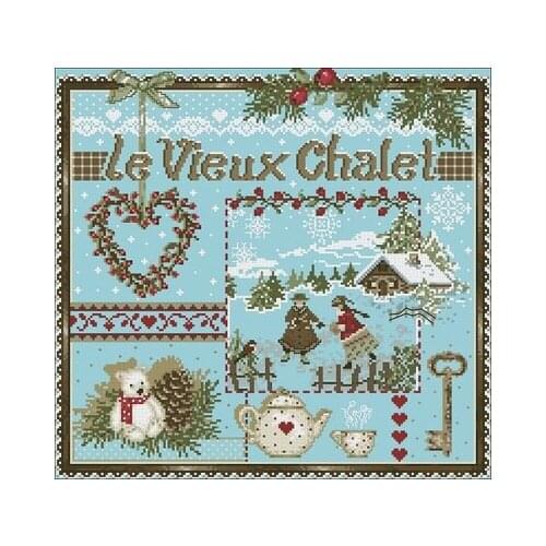 Lafite Lady Series-Winter Couple Counted Cross Stitch 11CT 14CT 18CT Cross Stitch Kits Embroidery Needlework Sets