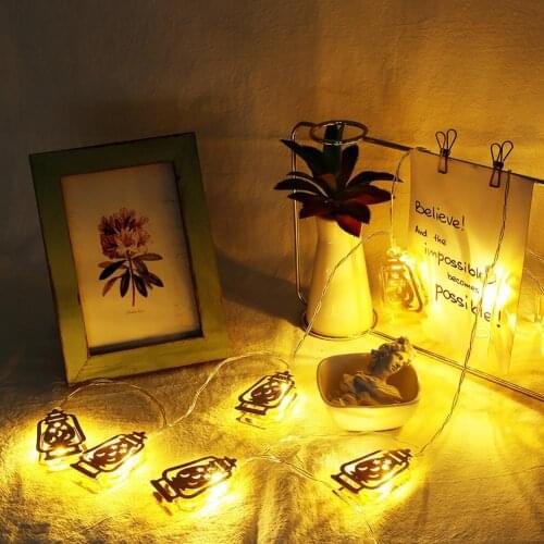 LED Light Strings Nice-looking Decorative Beautiful LED Kerosene Lamp Shaped Strings for Lesser Bairam Ramadans Decoration