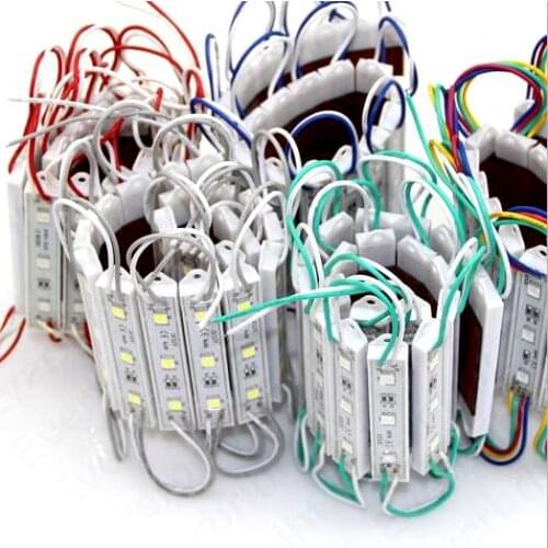 5050 SMD 3LEDs LED Module White/Warm White/red/blue/yellow/green/RGB Waterproof Light Advertising lamp DC 12V Wholesaleg