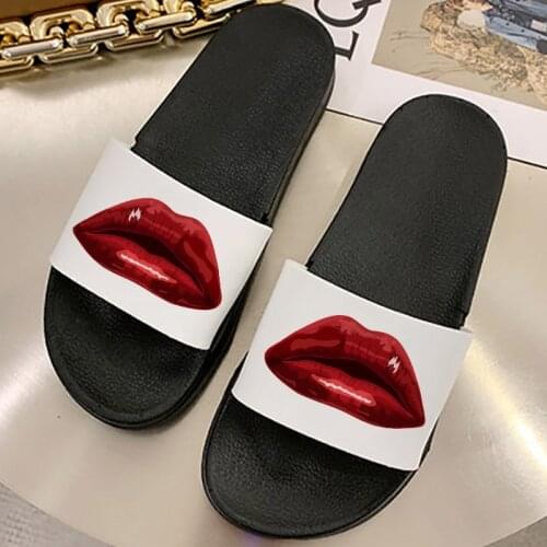 Lips Printed 2021 women slippers For Indoor And Outdoor Wear At Home Slippers Comfort Women shoes Casual Female Slipper mujer