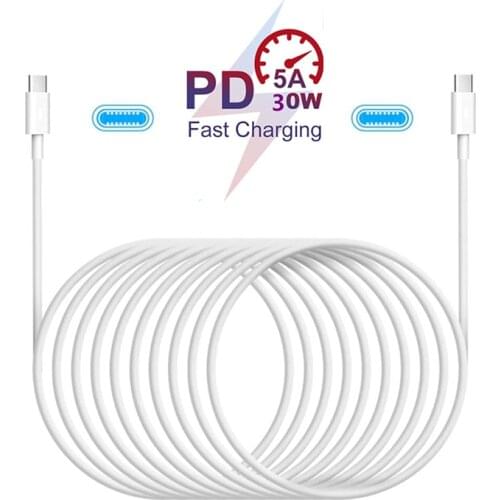 USB-C to USB-C Cable USB 3.1 Fast Charging Data Sync Cable for iPad Pro 2020 MacBook Air Samsung S20 S9 Note20 Ultra A51 A71 A70