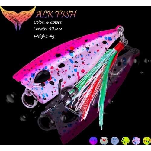 WALK FISH 43mm/4g Popper Fishing Lure Trou Bait Wobblers Artificial Bait Saltwater Hard Bait Crankbait Minnow Isca Fishing Gear