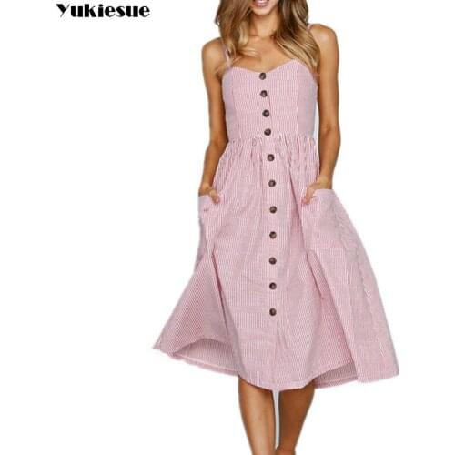 Летние платья на пуговицах YUKIESUE China At AliExpress